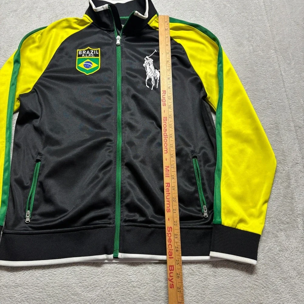 Polo Ralph Lauren Track Jacket Youth XL Full Zip Fleece Big Pony‎ Brazil Y2K